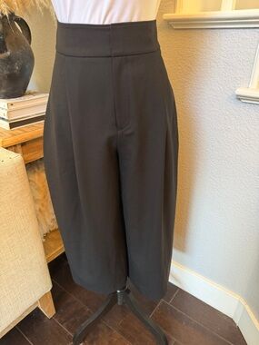 Club Monaco Culottes Black Wool Blend Wide Leg Trouser Pants size 4
